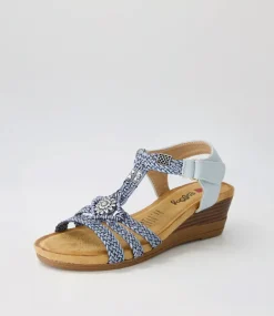 Women I LOVE BILLY Wedges|Sandals-Shantzy Denim Multi Sandals