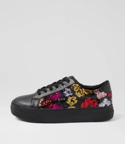 Women I LOVE BILLY Sneakers-Shimmy Black Jewel Daisy Multi Sneakers