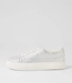 Women I LOVE BILLY Sneakers-Shinee White Silver Jewels Sneakers