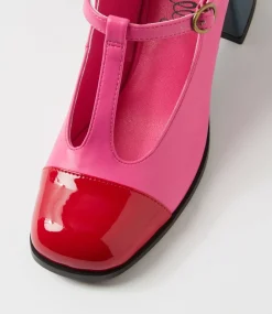 Women I LOVE BILLY Heels-Shinzan Dark Red Pink Patent Pu Heels