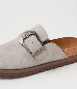 Women BLOWFISH Flats-Sienna Grey Microsuede Flat Shoes