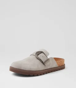 Women BLOWFISH Flats-Sienna Grey Microsuede Flat Shoes