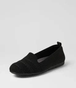 Women SUPERSOFT Comfort|Loafers-Silicie Black Knit Loafers