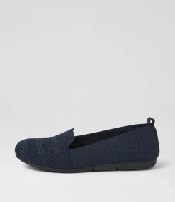 Women SUPERSOFT Comfort|Flats-Silicie Navy Fabric Loafers