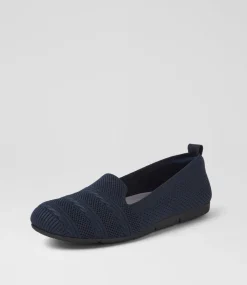 Women SUPERSOFT Comfort|Flats-Silicie Navy Fabric Loafers