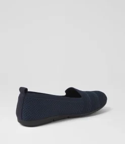 Women SUPERSOFT Comfort|Flats-Silicie Navy Fabric Loafers