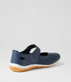 Women I LOVE BILLY Flats-SILVIEE IL NAVY SMOOTH