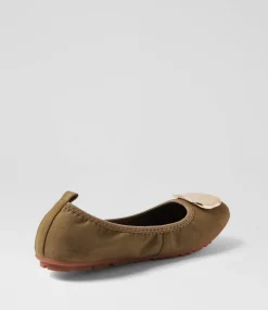 Women I LOVE BILLY Flats-Simmal Olive Nubuck Pu Flat Shoes