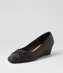 Women SUPERSOFT Comfort|Heels-Simmone Black Leather Heels