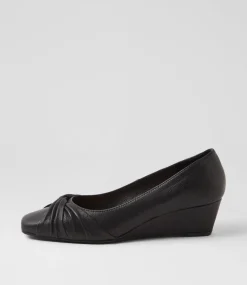 Women SUPERSOFT Comfort|Heels-Simmone Black Leather Heels