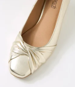 Women SUPERSOFT Comfort|Heels-Simmone Pale Gold Leather Heels
