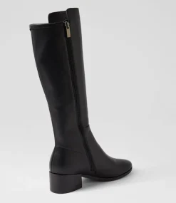 Women DIANA FERRARI Boots-SIMSIN DF BLACK LEATHER STRETCH SMOOTH
