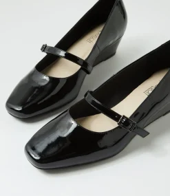 Women SUPERSOFT Comfort|Heels-Sizzi Black Patent Leather Heels