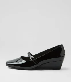 Women SUPERSOFT Comfort|Heels-Sizzi Black Patent Leather Heels