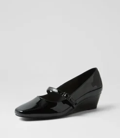 Women SUPERSOFT Comfort|Heels-Sizzi Black Patent Leather Heels