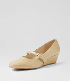 Women SUPERSOFT Comfort|Heels-Sizzi Nude Patent Leather Heels