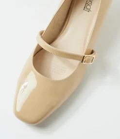 Women SUPERSOFT Comfort|Heels-Sizzi Nude Patent Leather Heels