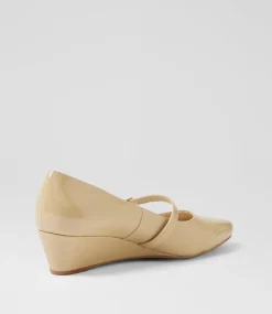 Women SUPERSOFT Comfort|Heels-Sizzi Nude Patent Leather Heels