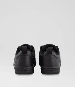 SKECHERS Sport School Shoes|Junior School Shoes-Smooth Street Genzo Junior Black Fabric Sneakers