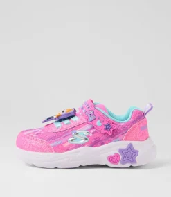 SKECHERS Sport School Shoes-Snuggle Infant Pink Multi Mesh Sneakers