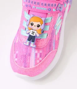 SKECHERS Sport School Shoes-Snuggle Infant Pink Multi Mesh Sneakers