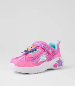 SKECHERS Sport School Shoes-Snuggle Infant Pink Multi Mesh Sneakers
