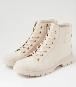 Women TOP END Boots-Soffey Vanilla Patent Leather Ankle Boots