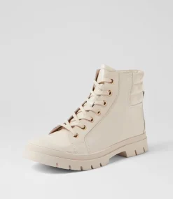 Women TOP END Boots-Soffey Vanilla Patent Leather Ankle Boots