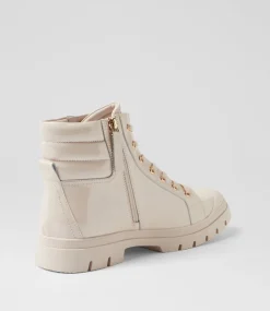 Women TOP END Boots-Soffey Vanilla Patent Leather Ankle Boots
