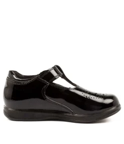 LYNX Junior School Shoes-SOFI BLACK PATENT LEATHER