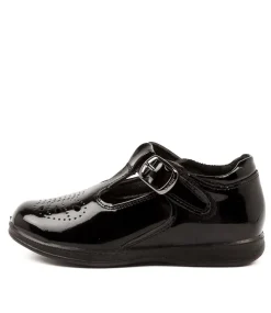 LYNX Junior School Shoes-SOFI BLACK PATENT LEATHER