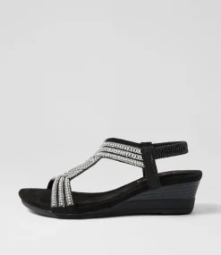 Women I LOVE BILLY Wedges|Heels-Sofia Black Multi Sandals