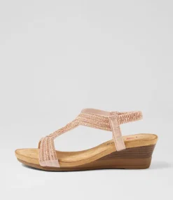 Women I LOVE BILLY Wedges|Heels-Sofia Rose Gold Multi Sandals