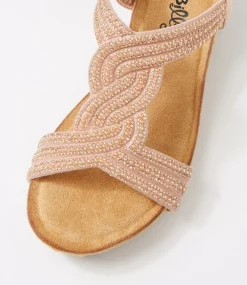 Women I LOVE BILLY Wedges|Heels-Sofia Rose Gold Multi Sandals