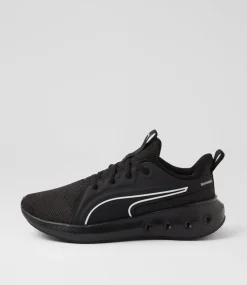 PUMA Sport School Shoes|Senior School Shoes-Softride Carson Senior Black White Mesh Sneakers