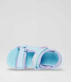 SKECHERS Sport School Shoes-Sola Glow Sandal Junior Light Blue Lavender Sneakers