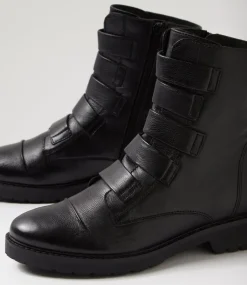 Women SUPERSOFT Boots-Solane Black Leather Ankle Boots
