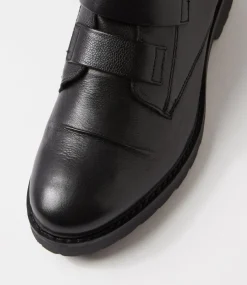 Women SUPERSOFT Boots-Solane Black Leather Ankle Boots