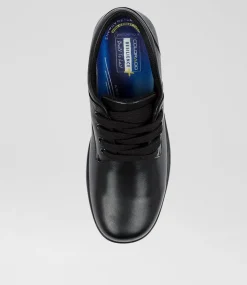COLORADO Senior School Shoes-SOLAR SNR B BLACK LEATHER