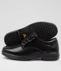COLORADO Senior School Shoes-SOLAR SNR B BLACK LEATHER