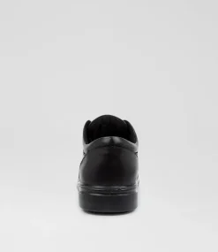 COLORADO Senior School Shoes-SOLAR SNR B BLACK LEATHER