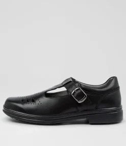COLORADO Senior School Shoes-SPIRE SNR BLACK LEATHER