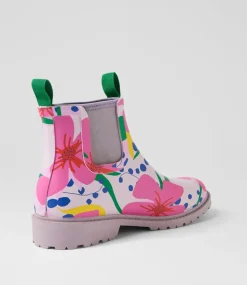 Women DIANA FERRARI Boots-Splashy Floral Gumboot Ankle Boots