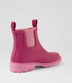 Women DIANA FERRARI Boots-Splashy Plum Blossom Gumboot Ankle Boots