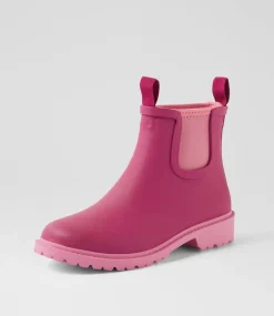 Women DIANA FERRARI Boots-Splashy Plum Blossom Gumboot Ankle Boots