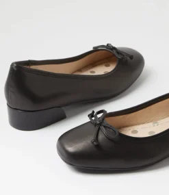 Women SUPERSOFT Comfort|Flats-Station Black Leather Flat Shoes