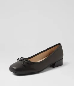 Women SUPERSOFT Comfort|Flats-Station Black Leather Flat Shoes