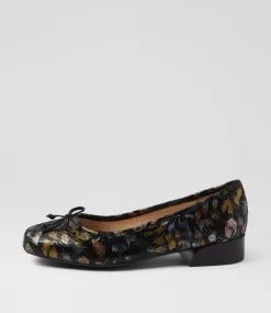 Women SUPERSOFT Comfort|Flats-Station Black Multi Suede Flat Shoes
