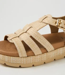 Women I LOVE BILLY Sandals-Stormin Natural Synthetic Raffia Sandals