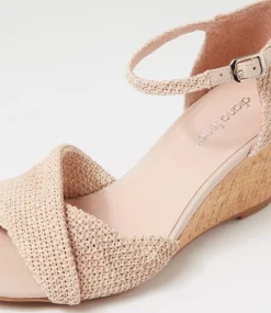 Women DIANA FERRARI Heels|Sandals-Strawberri Nude Woven Sandals